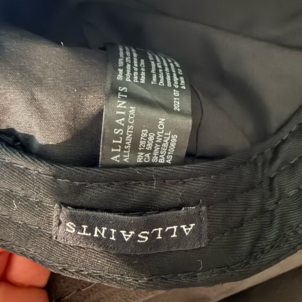 AllSaints Black baseball cap new - Picture 3 of 6